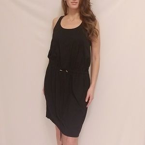 Kenneth Cole Paper Bag Crepe Drawstring Dress M